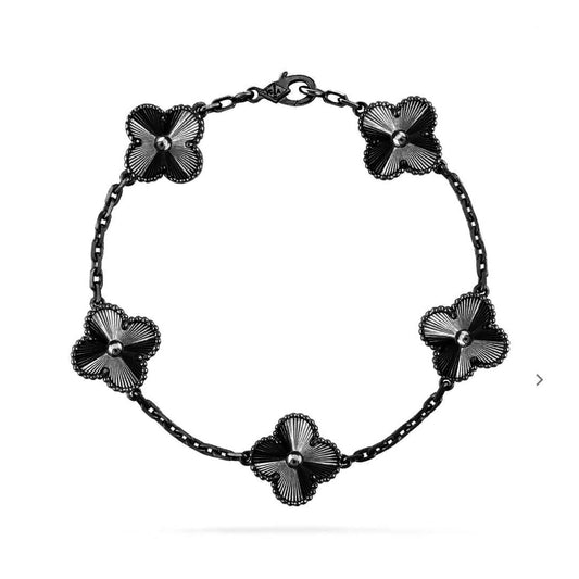 [Lumina]CLOVER 5 MOTIF BLACK BRACELET