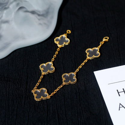 [Lumina]CLOVER 5 MOTIF ROCK CRYSTAL BRACELET