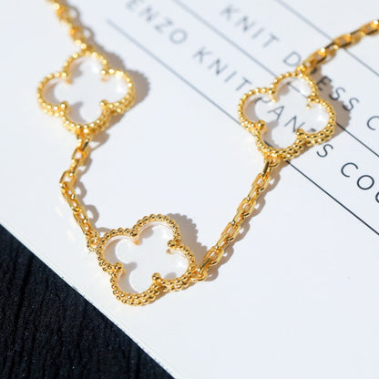 [Lumina]CLOVER 5 MOTIF ROCK CRYSTAL BRACELET