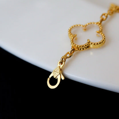 [Lumina]CLOVER 5 MOTIF ROCK CRYSTAL BRACELET