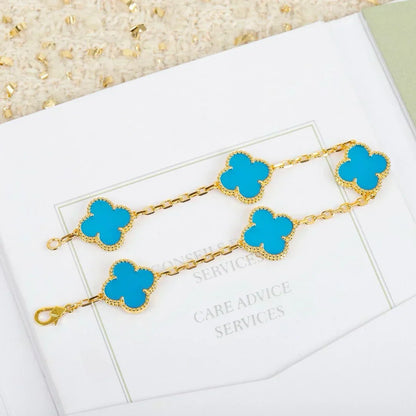 [Lumina] CLOVER 5 MOTIF TURQUOISE BRACELET COLLECTION