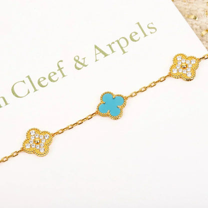 [Lumina] CLOVER 5 MOTIF TURQUOISE BRACELET COLLECTION