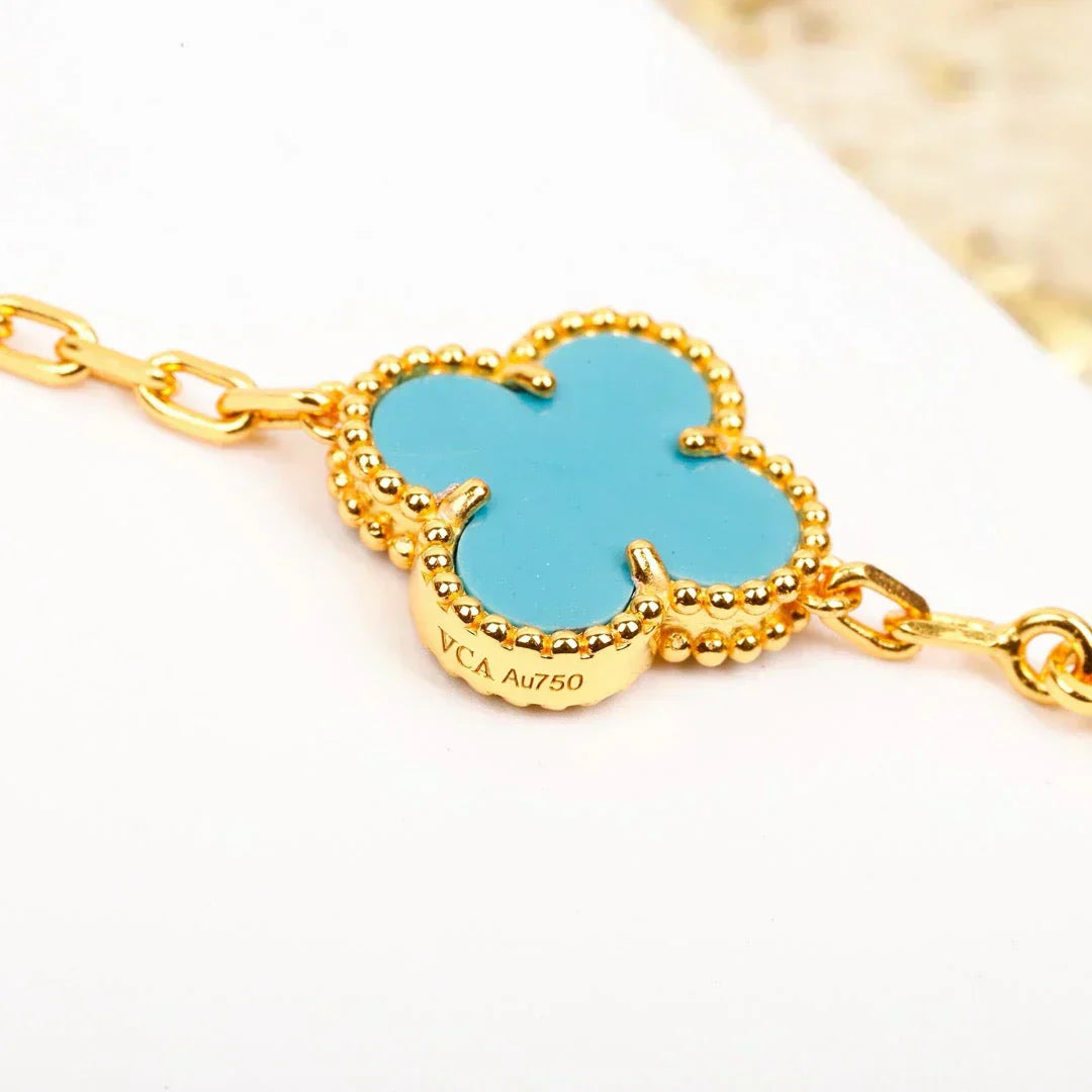 [Lumina] CLOVER 5 MOTIF TURQUOISE BRACELET COLLECTION