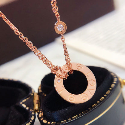 [Lumina]LOVE NECKLACE 16MM 2 DIAMONDS