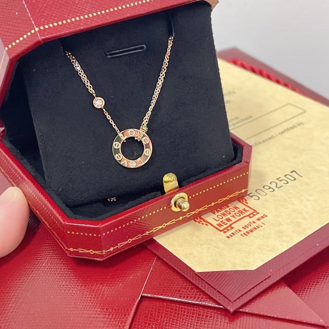 [Lumina]LOVE NECKLACE 16MM 2 DIAMONDS