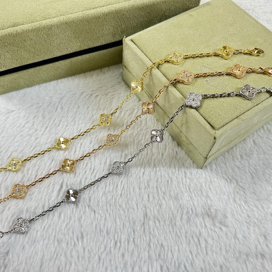 [Lumina]CLOVER 6 MOTIF DIAMOND LASER BRACELET-w