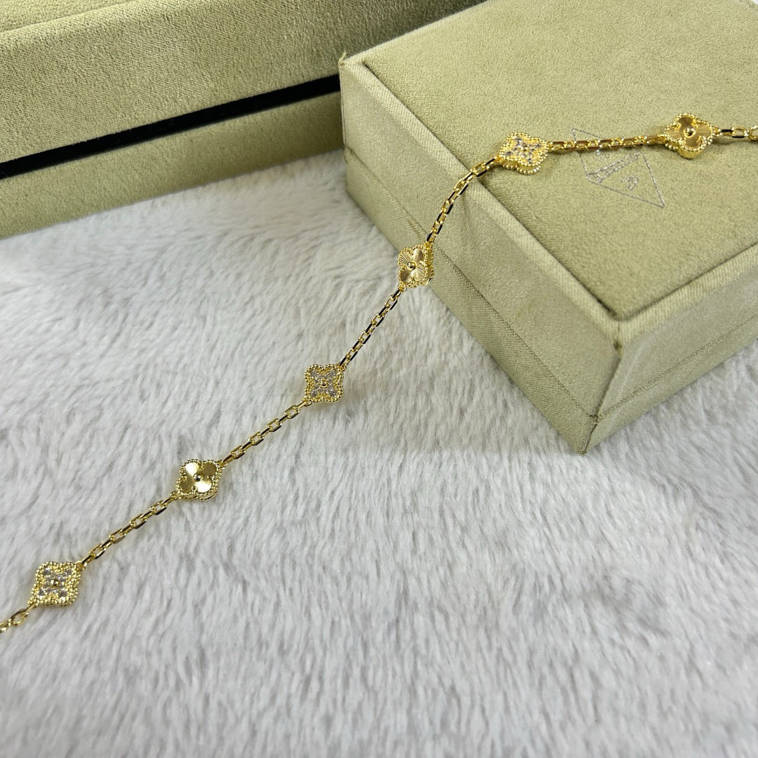 [Lumina]CLOVER 6 MOTIF DIAMOND LASER BRACELET-w