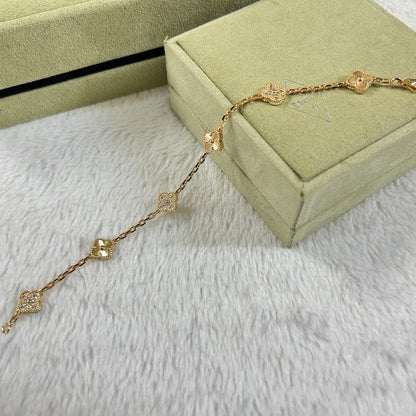 [Lumina]CLOVER 6 MOTIF DIAMOND LASER BRACELET-w