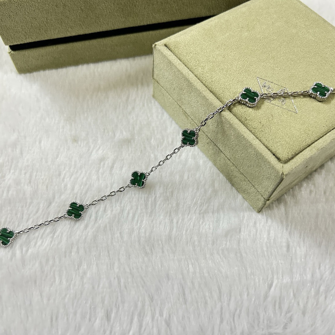 [Lumina]CLOVER 6 MOTIF MALACHITE BRACELET-w