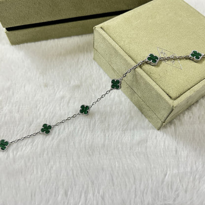 [Lumina]CLOVER 6 MOTIF MALACHITE BRACELET-w
