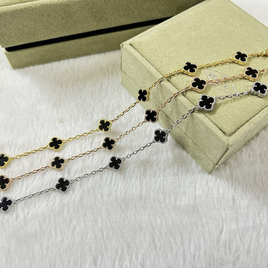 [Lumina]CLOVER 6 MOTIF  ONYXS BRACELET-w