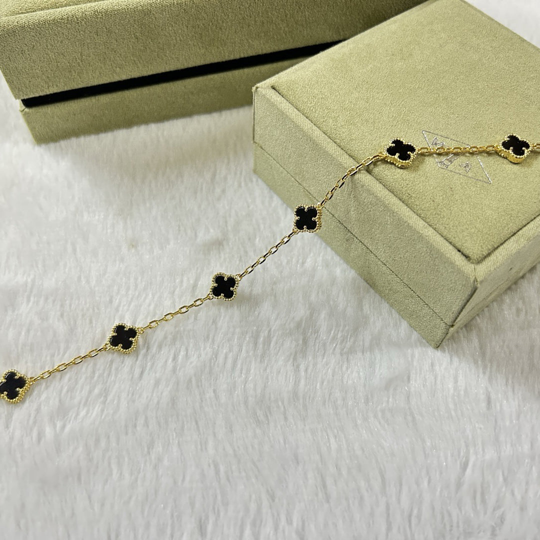 [Lumina]CLOVER 6 MOTIF  ONYXS BRACELET-w