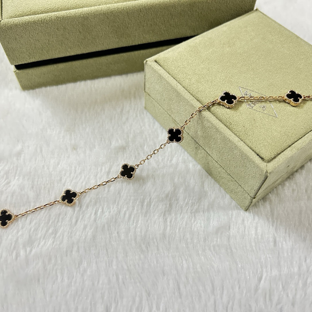 [Lumina]CLOVER 6 MOTIF  ONYXS BRACELET-w