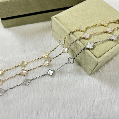 [Lumina]CLOVER 6 MOTIF WHITE MOP BRACELET-w