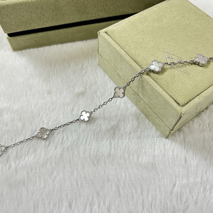 [Lumina]CLOVER 6 MOTIF WHITE MOP BRACELET-w
