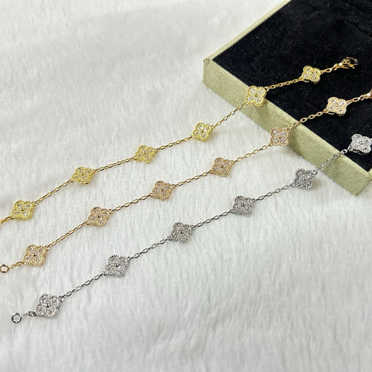 [Lumina]CLOVER 6 MOTIF DIAMOND BRACELET