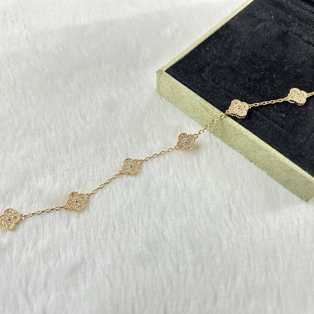 [Lumina]CLOVER 6 MOTIF DIAMOND BRACELET