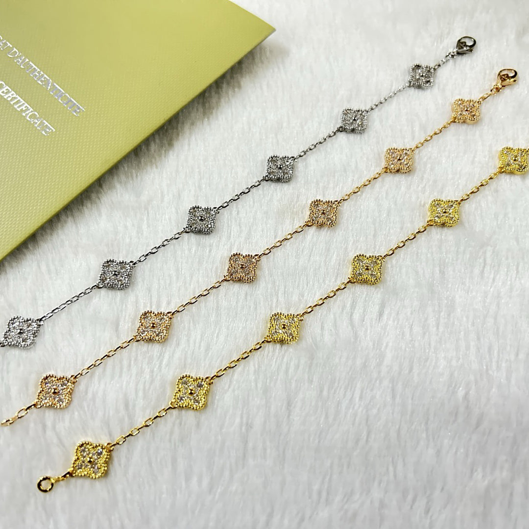 [Lumina]CLOVER 6 MOTIF DIAMOND BRACELET