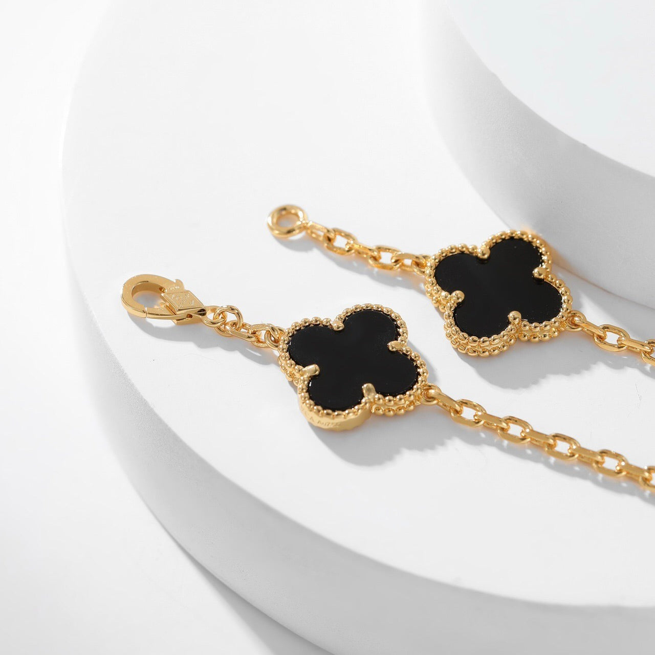 [Lumina]CLOVER 10 MOTIFS ONYX NECKLACE
