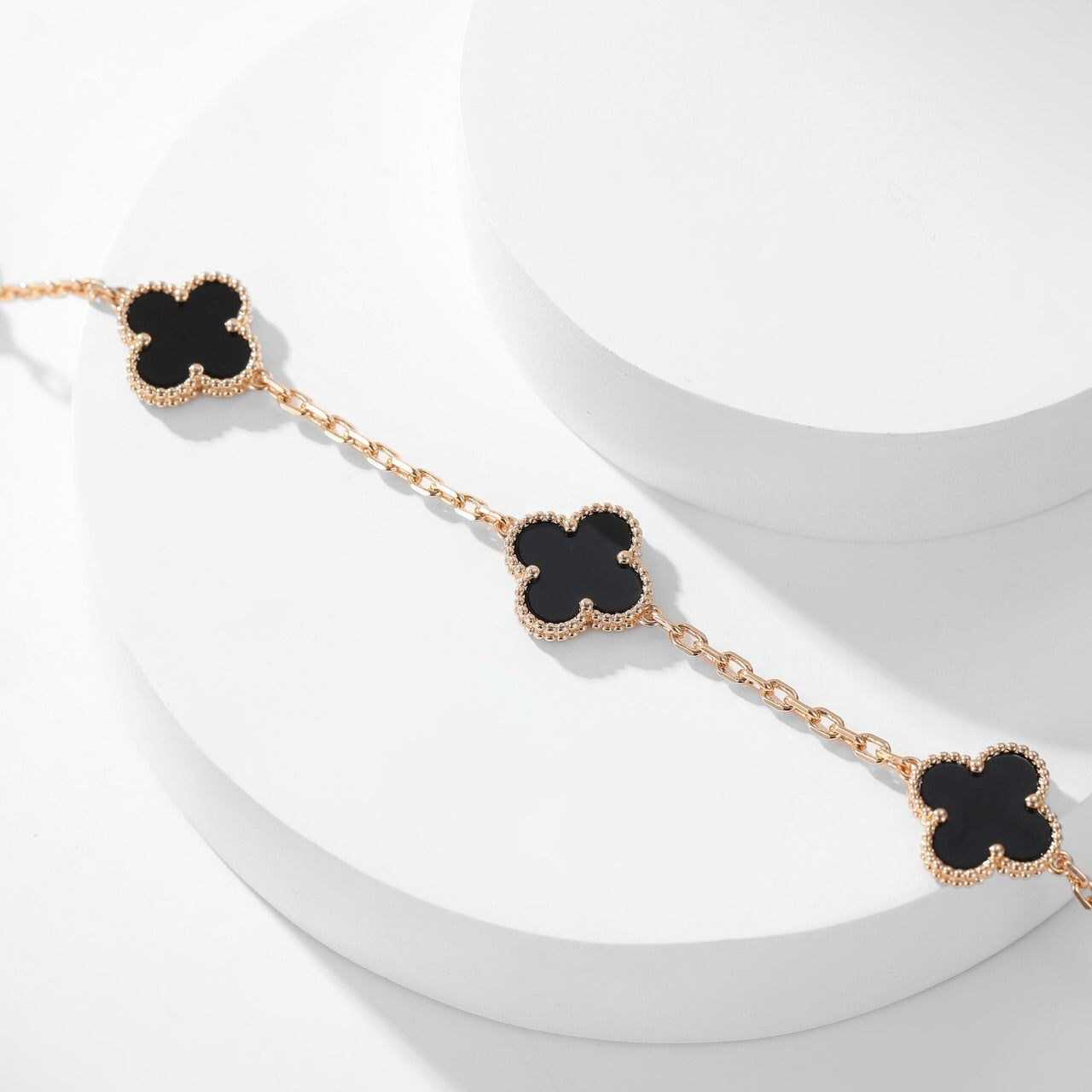 [Lumina]CLOVER 10 MOTIFS ONYX NECKLACE