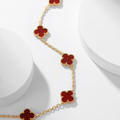 [Lumina]CLOVER 10 MOTIFS CARNELIAN NECKLACE