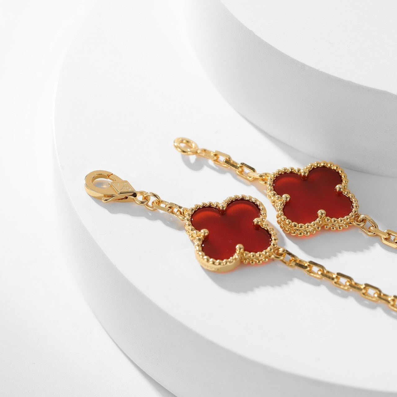 [Lumina]CLOVER 10 MOTIFS CARNELIAN NECKLACE