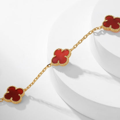 [Lumina]CLOVER 10 MOTIFS CARNELIAN NECKLACE