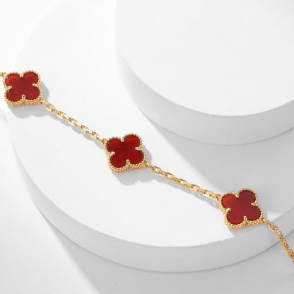 [Lumina]CLOVER 10 MOTIFS CARNELIAN NECKLACE