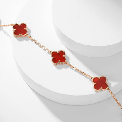 [Lumina]CLOVER 10 MOTIFS CARNELIAN NECKLACE