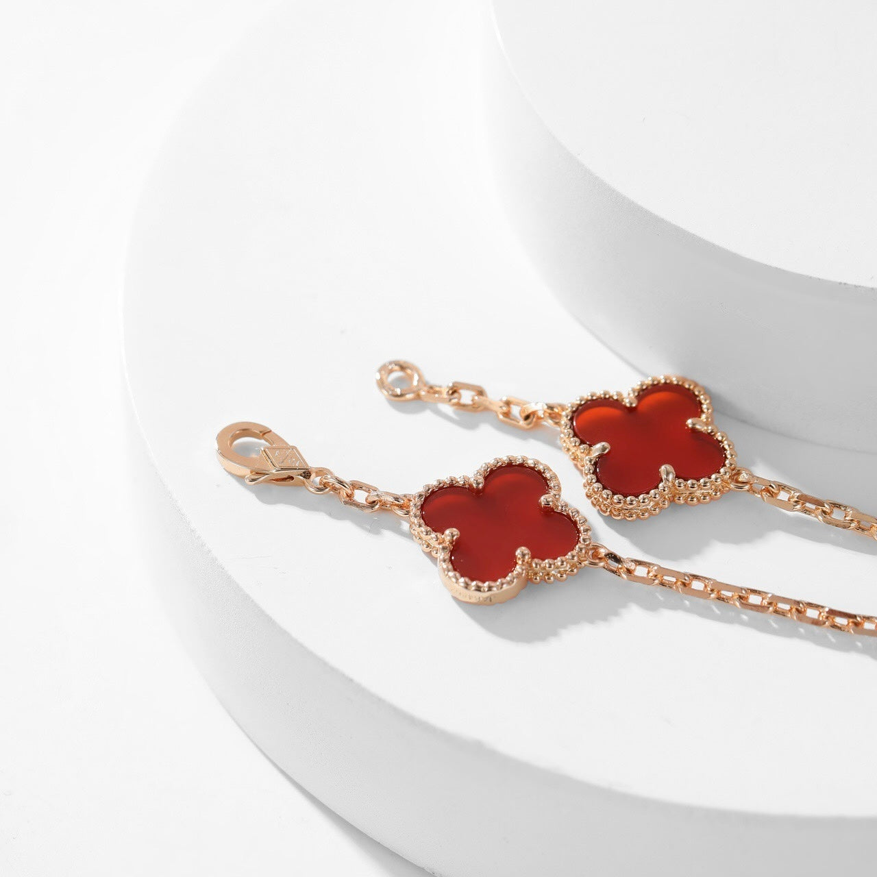 [Lumina]CLOVER 10 MOTIFS CARNELIAN NECKLACE