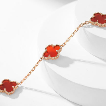 [Lumina]CLOVER 10 MOTIFS CARNELIAN NECKLACE