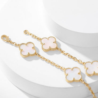 [Lumina]CLOVER 10 MOTIFS WHITE MOTHER OF PEARL NECKLACE