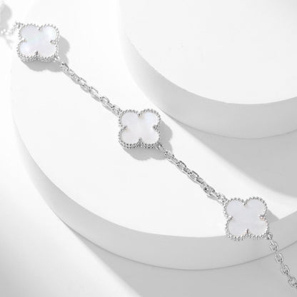 [Lumina]CLOVER 10 MOTIFS WHITE MOTHER OF PEARL NECKLACE