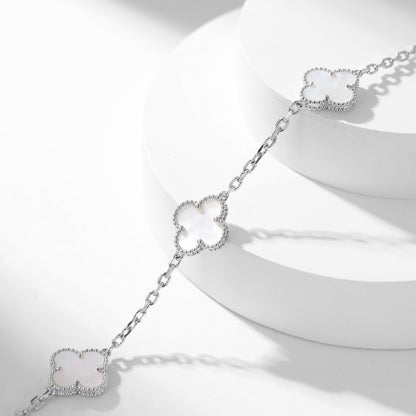 [Lumina]CLOVER 10 MOTIFS WHITE MOTHER OF PEARL NECKLACE
