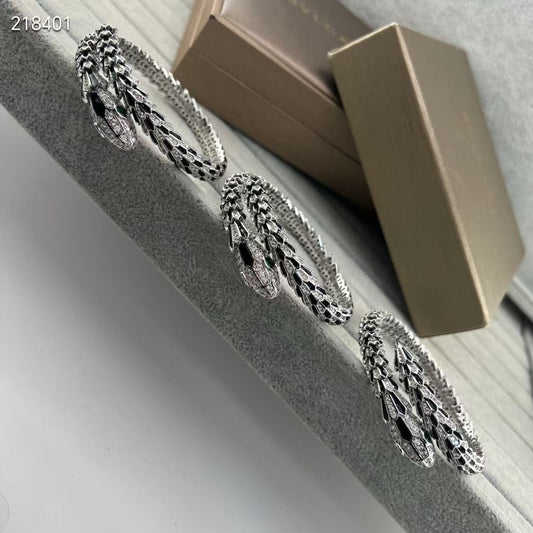 [Lumina]NEW OBSIDIAN & DIAMOND SERPENT BRACELET