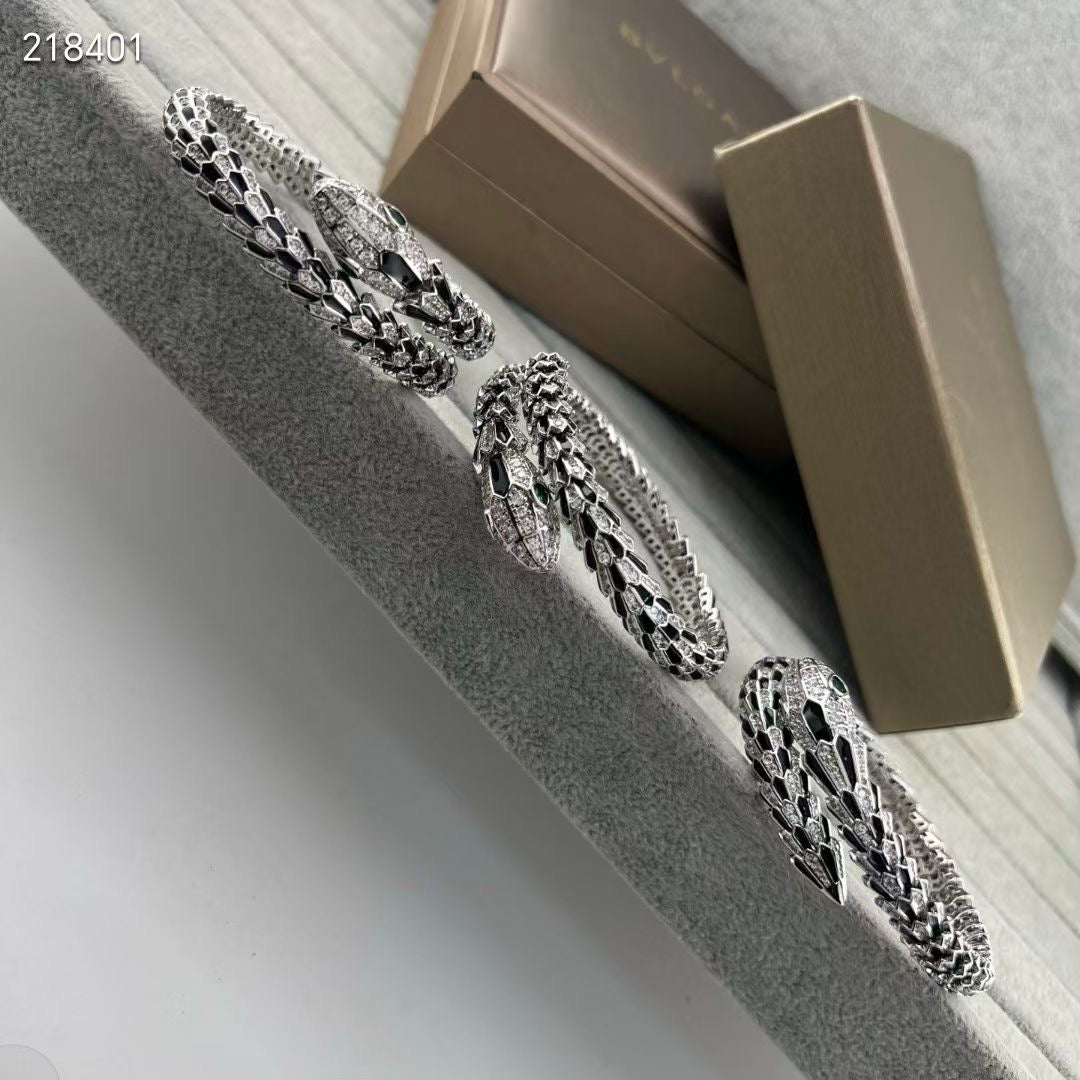 [Lumina]NEW OBSIDIAN & DIAMOND SERPENT BRACELET