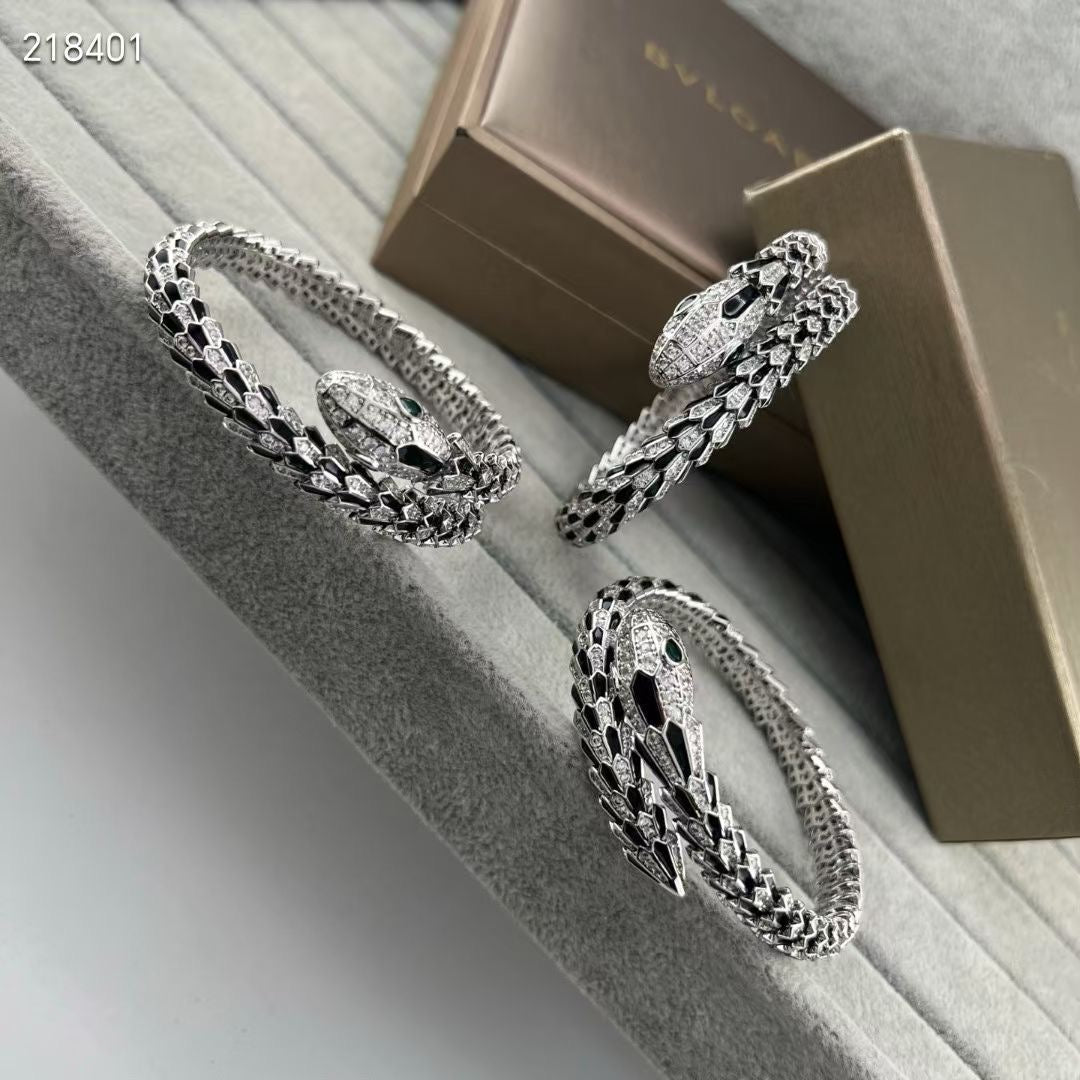 [Lumina]NEW OBSIDIAN & DIAMOND SERPENT BRACELET