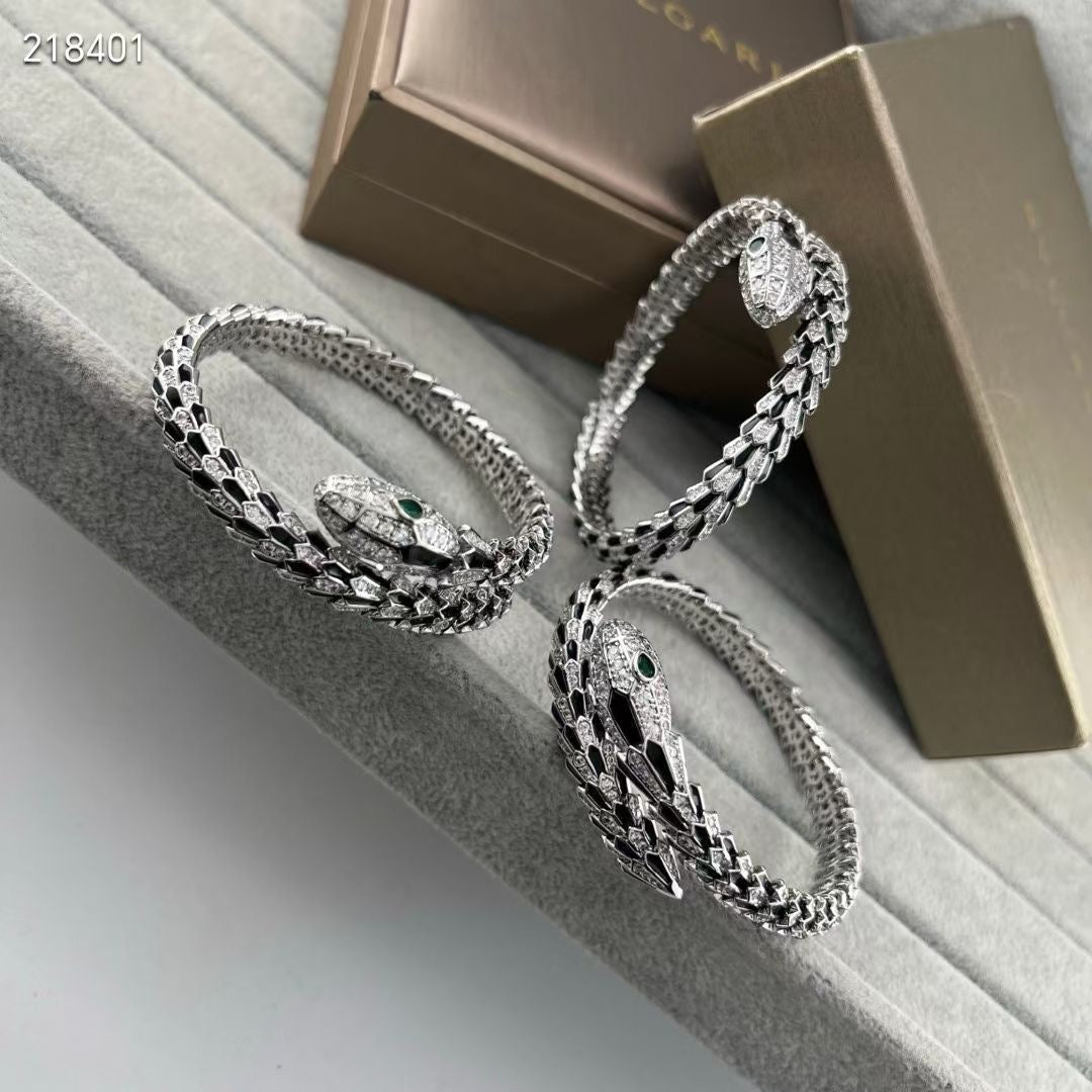 [Lumina]NEW OBSIDIAN & DIAMOND SERPENT BRACELET