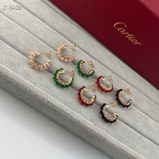 [Lumina]NEW COLORED GEMSTONE COLLECTION SMALL HOOP EARRINGS