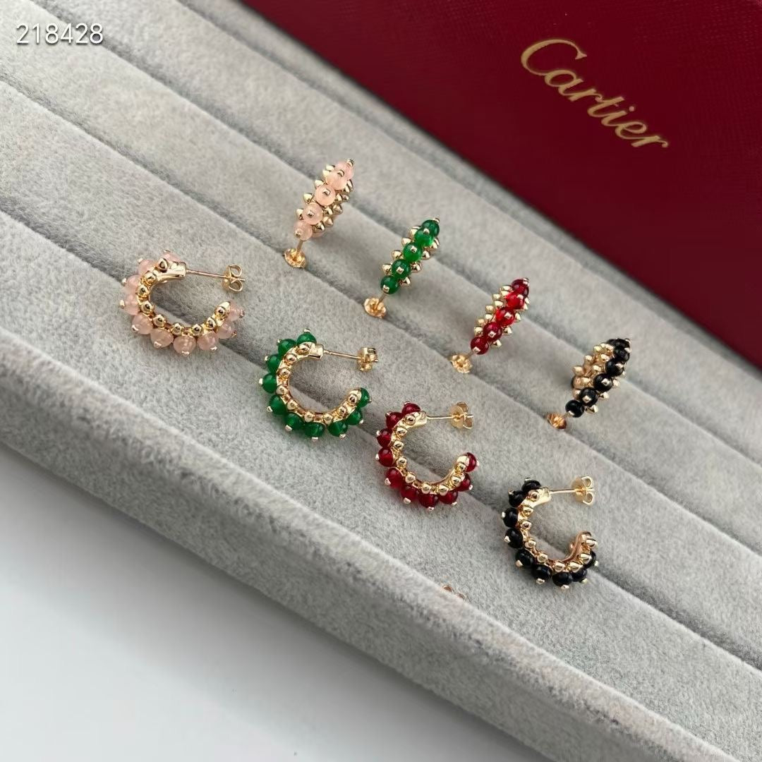 [Lumina]NEW COLORED GEMSTONE COLLECTION SMALL HOOP EARRINGS
