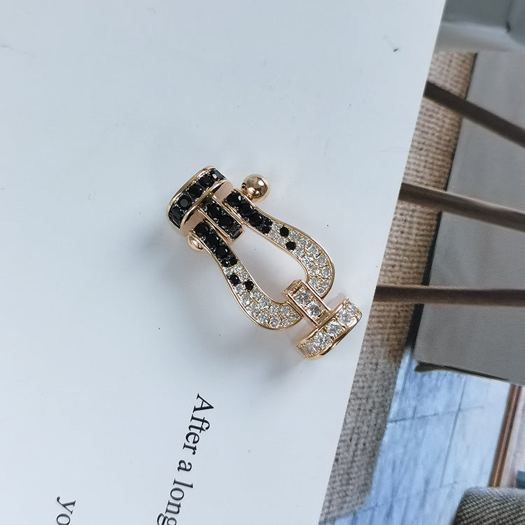 [Lumina]FORCE LARGE HORSESHOE BLACK WHITE DIAMOND BRACELET Lumina GOLD