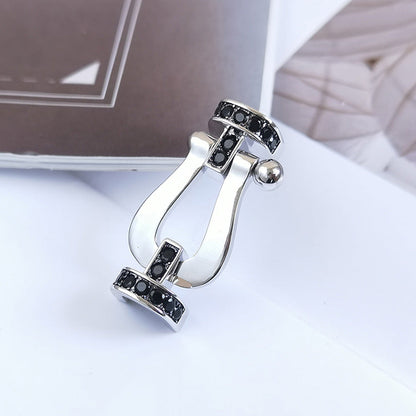 [Lumina]FORCE LARGE HORSESHOE BLACK DIAMOND BRACELET SILVER