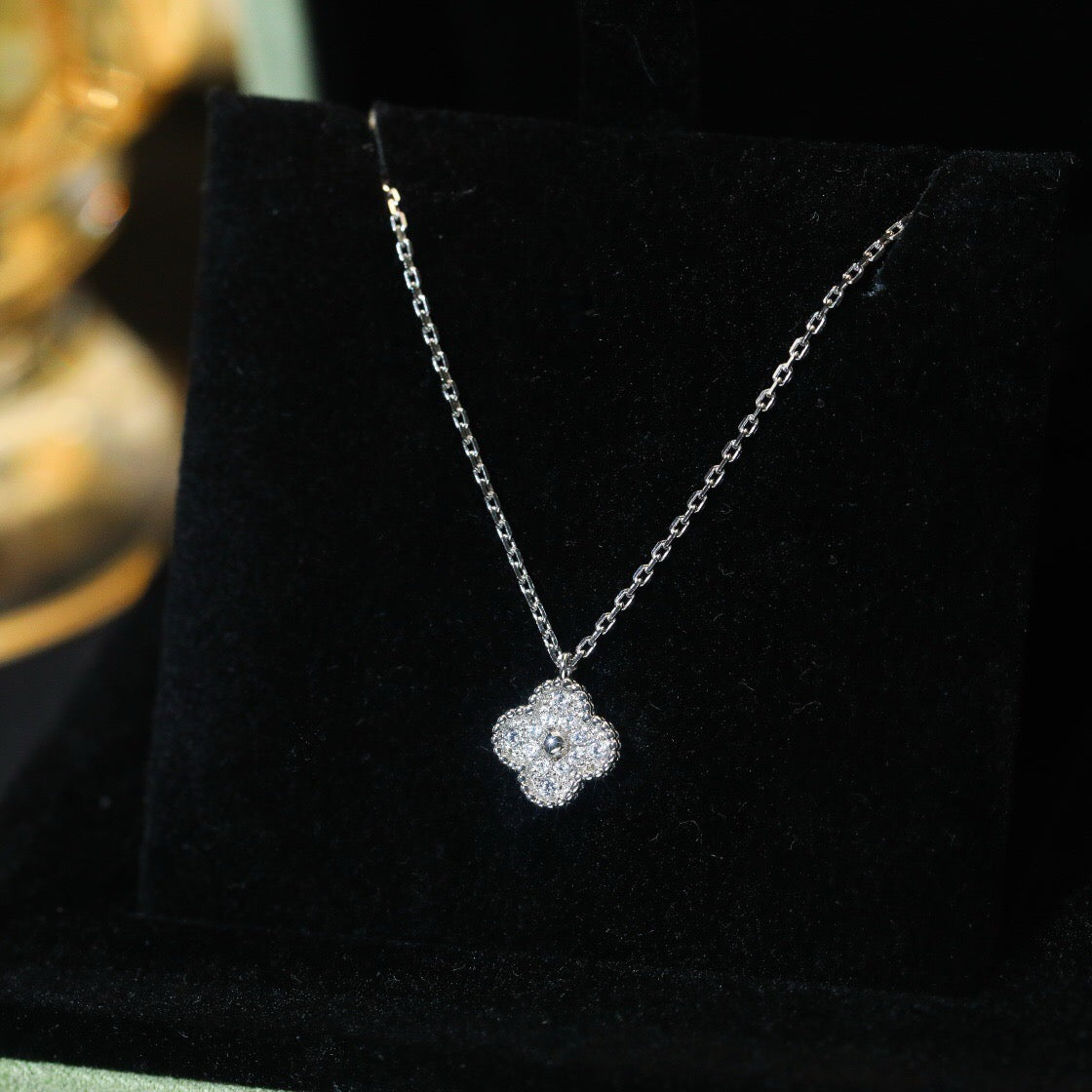 [Lumina]CLOVER MINI 9.5MM PENDANT DIAMOND NECKLACE