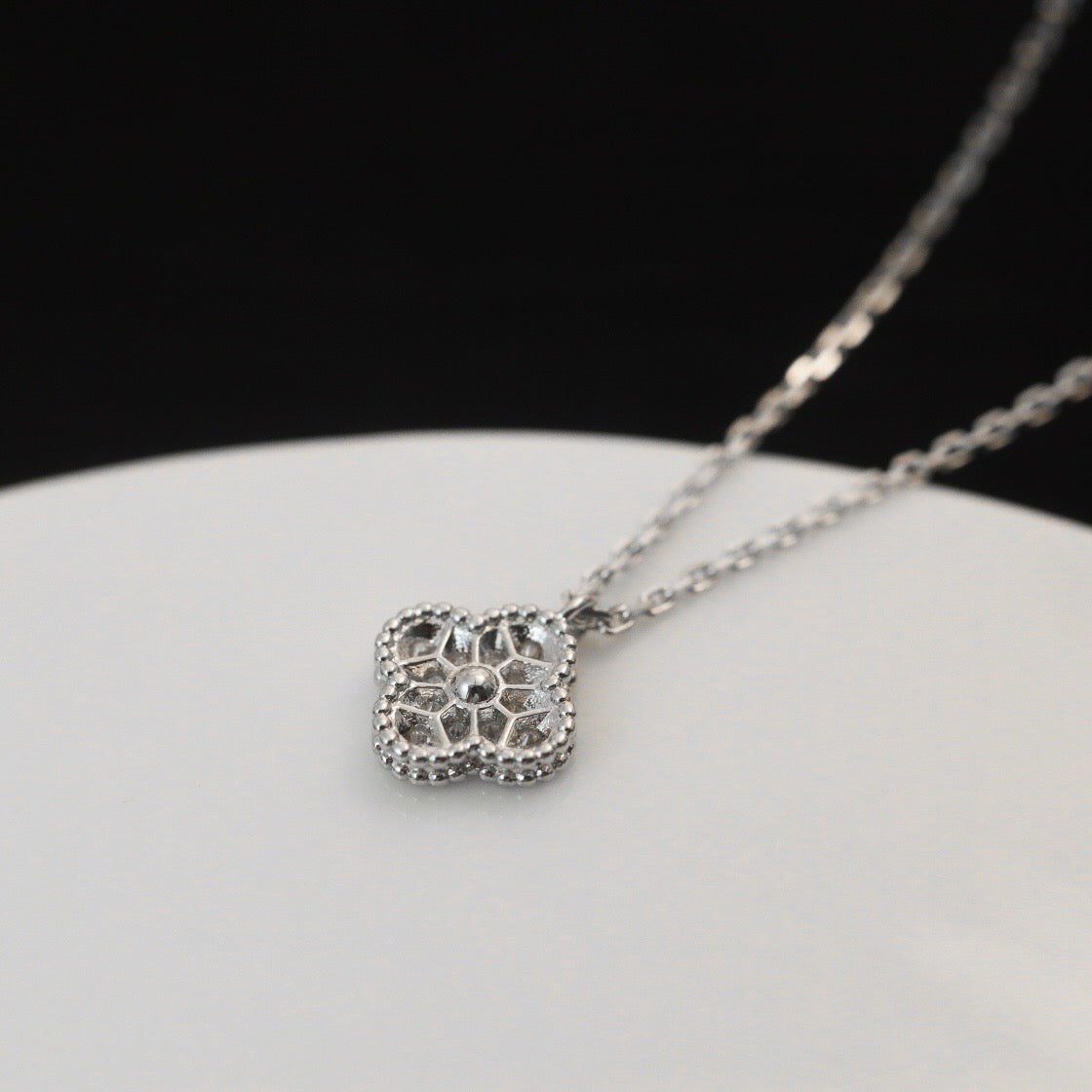 [Lumina]CLOVER MINI 9.5MM PENDANT DIAMOND NECKLACE