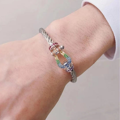 [Lumina]FORCE LARGE HORSESHOE  COLORED DIAMOND BRACELET Lumina GOLD