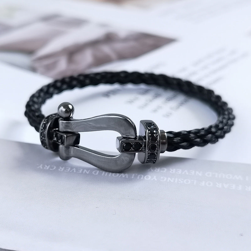 [Lumina]FORCE LARGE SERIES HORSESHOE BLACK SAMURAI BRACELET