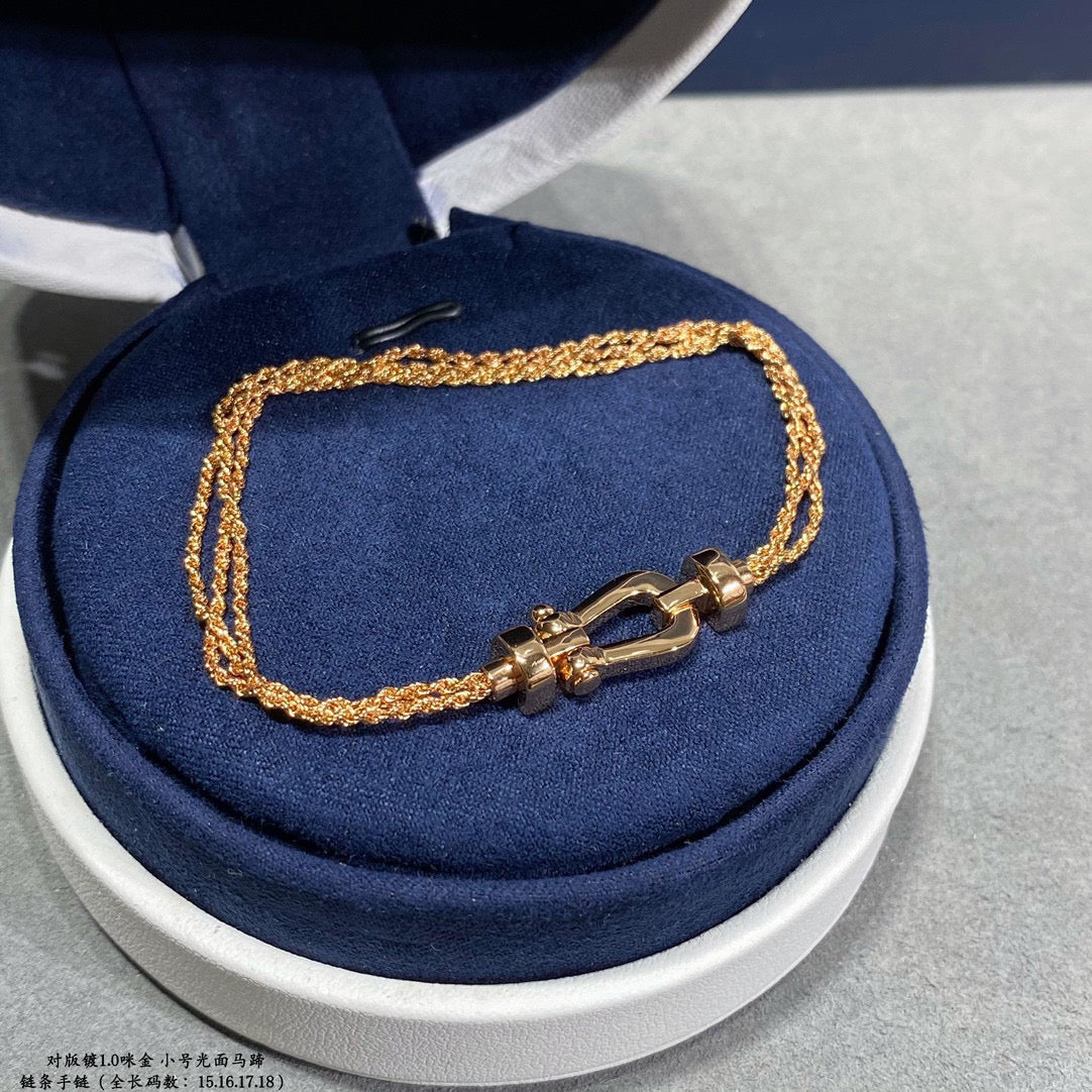 [Lumina]FORCE SMALL HORSESHOE  DIAMOND CHAIN ROPE BRACELET