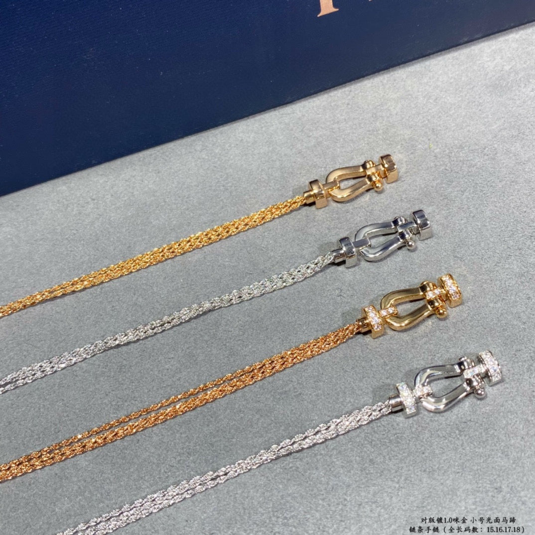 [Lumina]FORCE SMALL HORSESHOE  DIAMOND CHAIN ROPE BRACELET