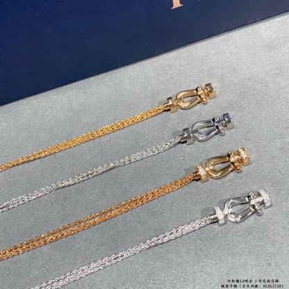 [Lumina]FORCE SMALL HORSESHOE  DIAMOND CHAIN ROPE BRACELET