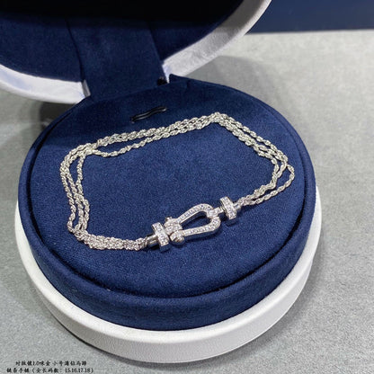 [Lumina]FORCE SMALL HORSESHOE  DIAMOND CHAIN ROPE BRACELET